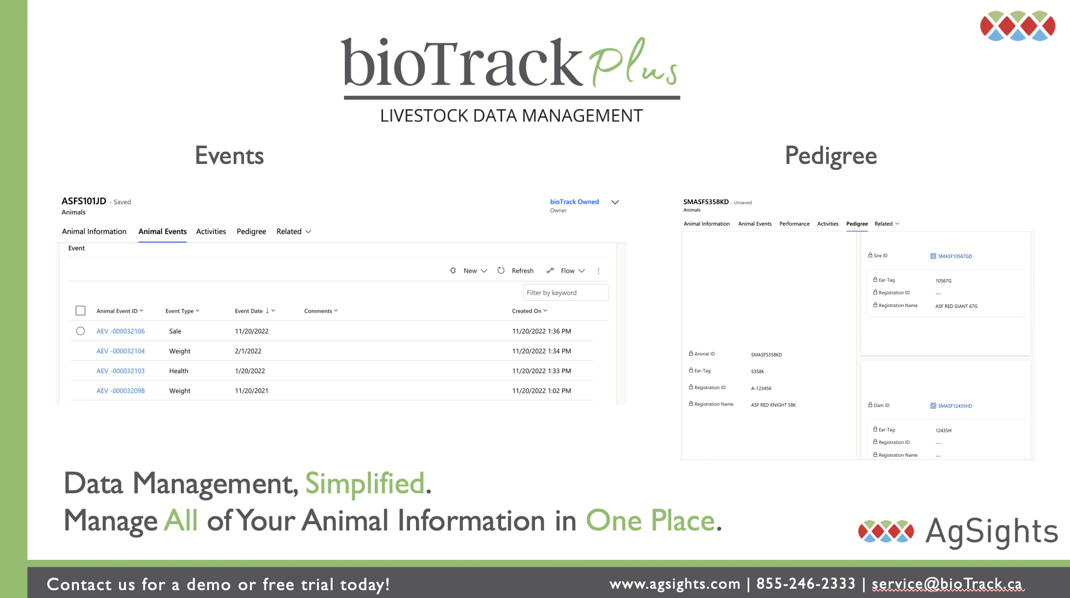 screenshot of bioTrack Plus